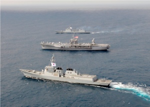 USN & South Korean Navy ships on excercise